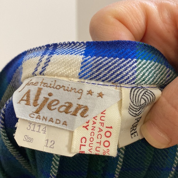 Vintage Kilt Womens Small Blue White Green Tartan Plaid Pleated Short Skirt - Picture 9 of 11